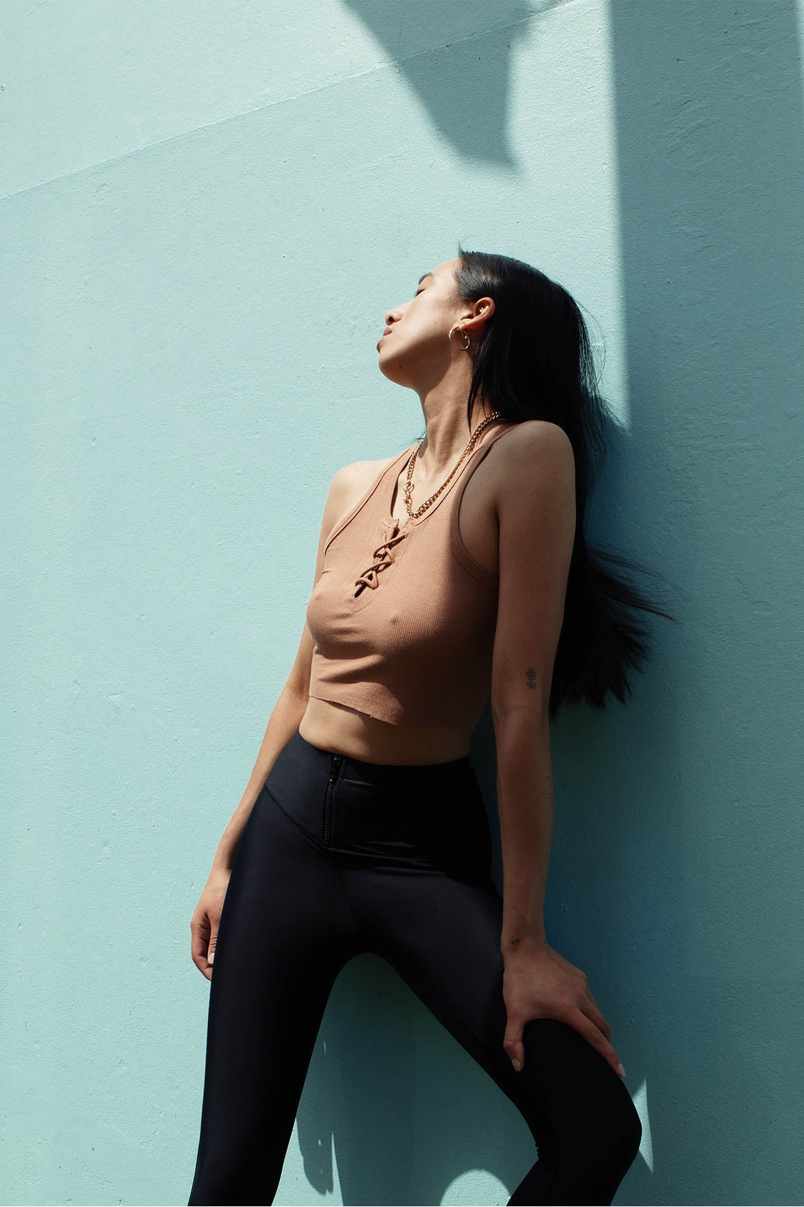 Classic Lace Up Rib Tank